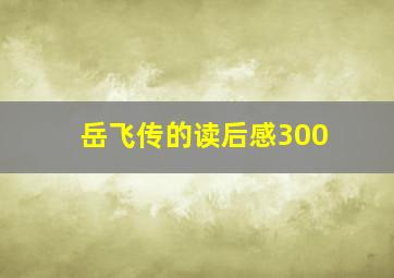 岳飞传的读后感300