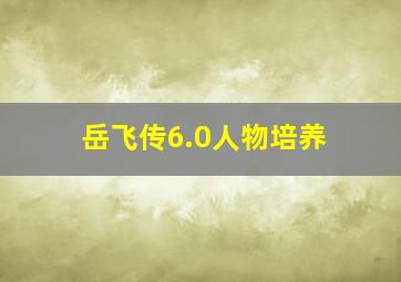 岳飞传6.0人物培养