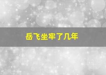 岳飞坐牢了几年