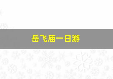 岳飞庙一日游