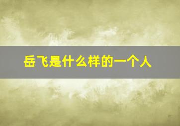 岳飞是什么样的一个人