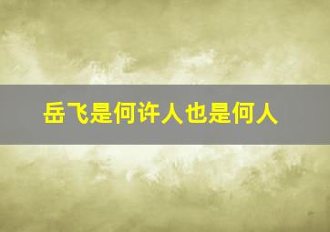 岳飞是何许人也是何人