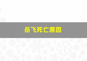 岳飞死亡原因