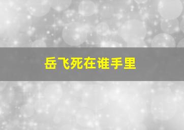 岳飞死在谁手里