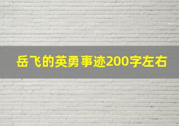 岳飞的英勇事迹200字左右