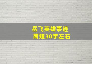 岳飞英雄事迹简短30字左右