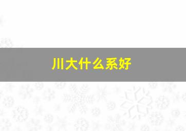 川大什么系好