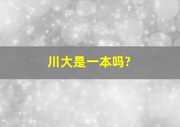 川大是一本吗?