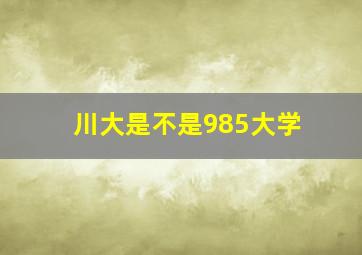 川大是不是985大学