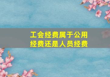 工会经费属于公用经费还是人员经费