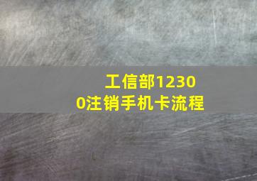 工信部12300注销手机卡流程