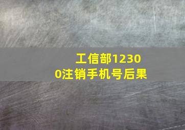 工信部12300注销手机号后果