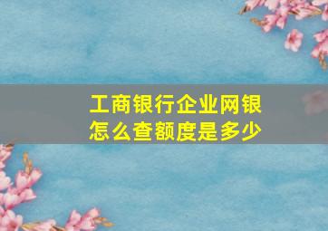 工商银行企业网银怎么查额度是多少