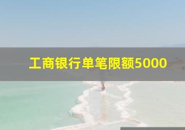 工商银行单笔限额5000