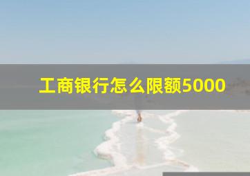 工商银行怎么限额5000