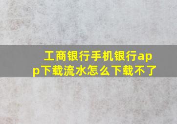 工商银行手机银行app下载流水怎么下载不了