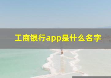 工商银行app是什么名字