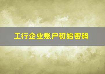 工行企业账户初始密码