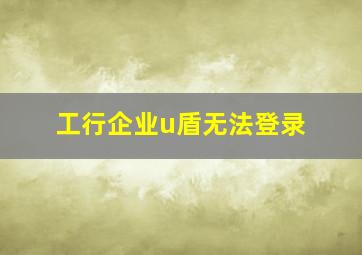 工行企业u盾无法登录