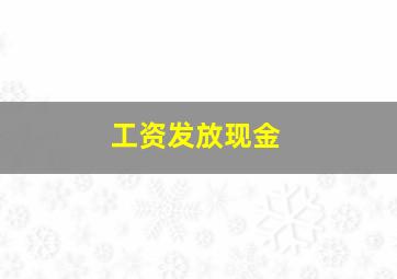 工资发放现金