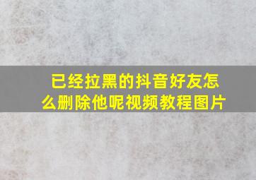 已经拉黑的抖音好友怎么删除他呢视频教程图片