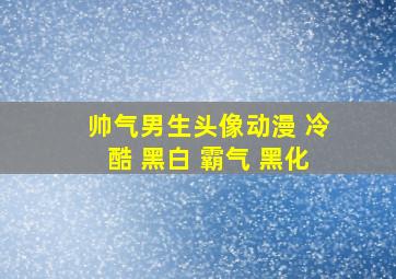 帅气男生头像动漫 冷酷 黑白 霸气 黑化