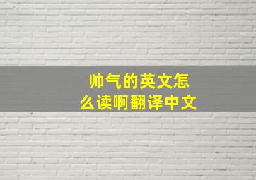 帅气的英文怎么读啊翻译中文