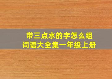 带三点水的字怎么组词语大全集一年级上册