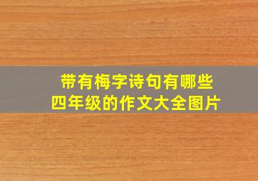 带有梅字诗句有哪些四年级的作文大全图片