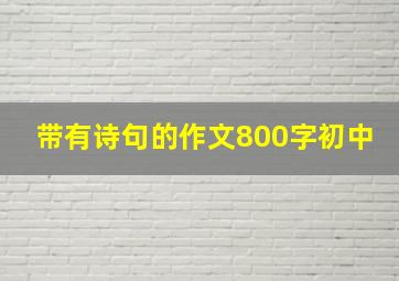 带有诗句的作文800字初中