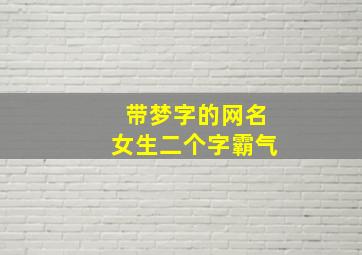 带梦字的网名女生二个字霸气