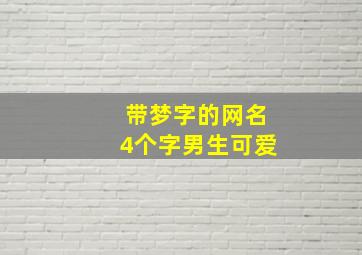 带梦字的网名4个字男生可爱