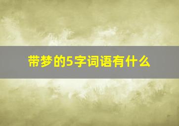 带梦的5字词语有什么