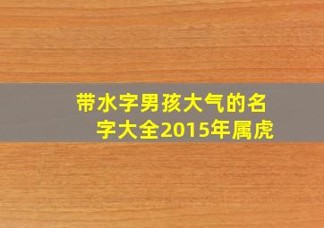 带水字男孩大气的名字大全2015年属虎