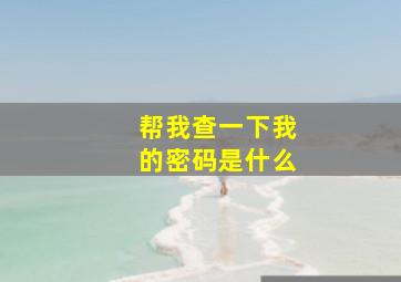 帮我查一下我的密码是什么