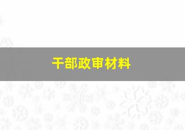 干部政审材料