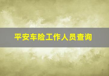 平安车险工作人员查询