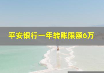 平安银行一年转账限额6万