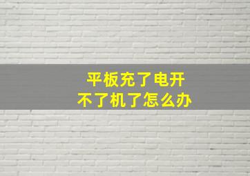 平板充了电开不了机了怎么办