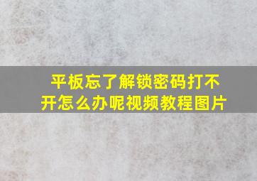 平板忘了解锁密码打不开怎么办呢视频教程图片