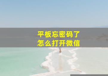 平板忘密码了怎么打开微信