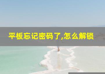 平板忘记密码了,怎么解锁