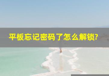 平板忘记密码了怎么解锁?