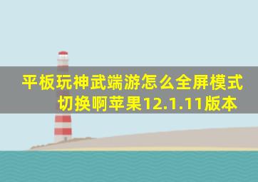 平板玩神武端游怎么全屏模式切换啊苹果12.1.11版本