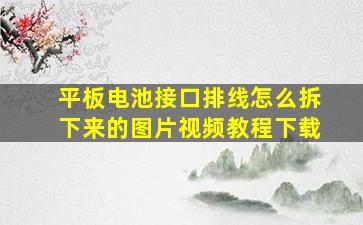 平板电池接口排线怎么拆下来的图片视频教程下载