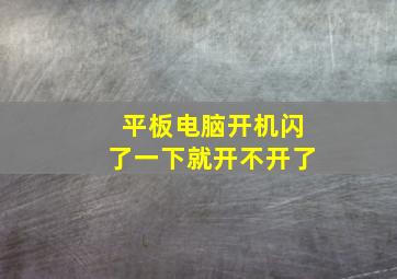 平板电脑开机闪了一下就开不开了