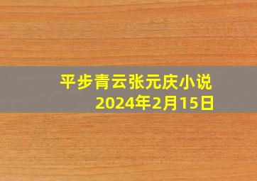 平步青云张元庆小说2024年2月15日