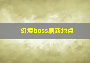 幻境boss刷新地点