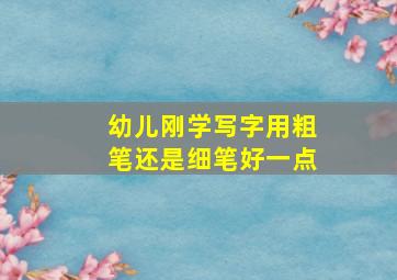 幼儿刚学写字用粗笔还是细笔好一点