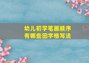 幼儿初学笔画顺序有哪些田字格写法